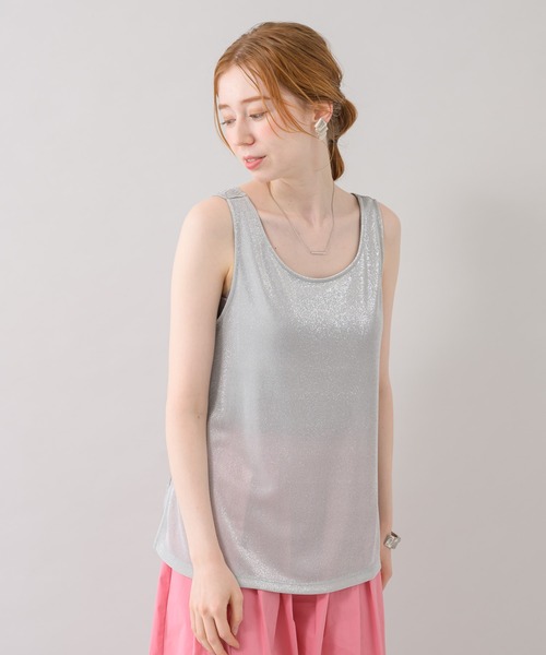 CLOCHE（クロシェ）の「cloche 前後2WAYラメタンク（Tシャツ/カットソー・レディース・ブラック/アイボリー/イエロー・FREE）」の12枚目の写真