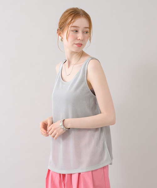 CLOCHE（クロシェ）の「cloche 前後2WAYラメタンク（Tシャツ/カットソー・レディース・ブラック/アイボリー/イエロー・FREE）」の14枚目の写真