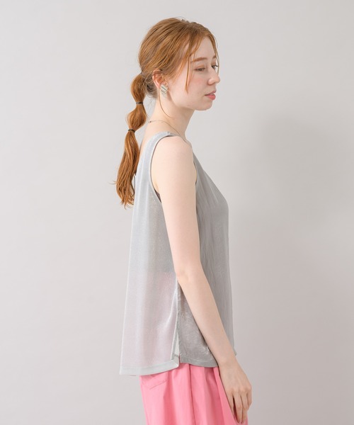 CLOCHE（クロシェ）の「cloche 前後2WAYラメタンク（Tシャツ/カットソー・レディース・ブラック/アイボリー/イエロー・FREE）」の18枚目の写真