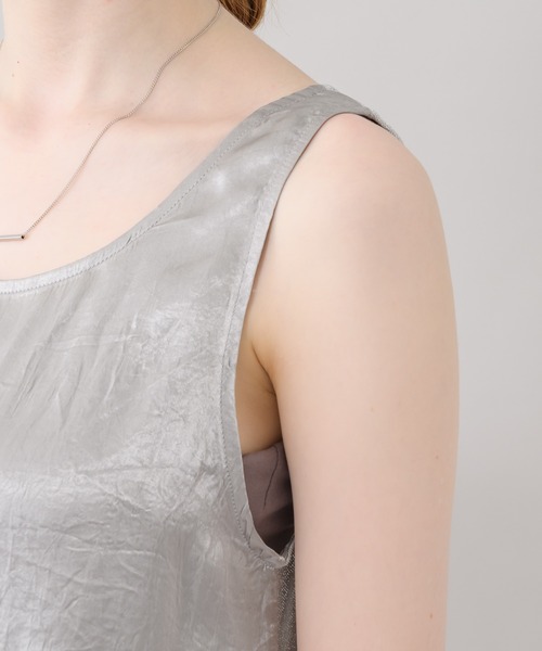 CLOCHE（クロシェ）の「cloche 前後2WAYラメタンク（Tシャツ/カットソー・レディース・ブラック/アイボリー/イエロー・FREE）」の22枚目の写真