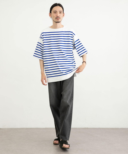 URBAN RESEARCH（アーバンリサーチ）の「リラックスボートネックボーダーショートスリーブ（Tシャツ/カットソー・メンズ・ブルー系その他/ブラック系その他/ホワイト系その他・LARGE/MEDIUM/SMALL）」の18枚目の写真