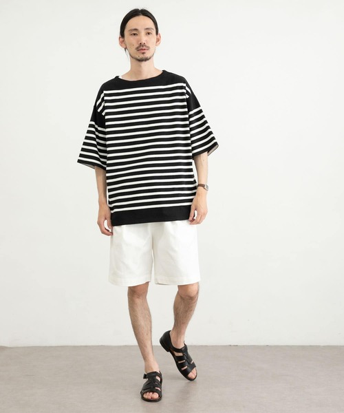 URBAN RESEARCH（アーバンリサーチ）の「リラックスボートネックボーダーショートスリーブ（Tシャツ/カットソー・メンズ・ブルー系その他/ブラック系その他/ホワイト系その他・LARGE/MEDIUM/SMALL）」の15枚目の写真