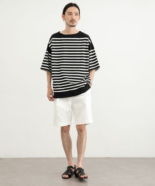 URBAN RESEARCH（アーバンリサーチ）の「リラックスボートネックボーダーショートスリーブ（Tシャツ/カットソー・メンズ・ブルー系その他/ブラック系その他/ホワイト系その他・LARGE/MEDIUM/SMALL）」の12枚目の写真