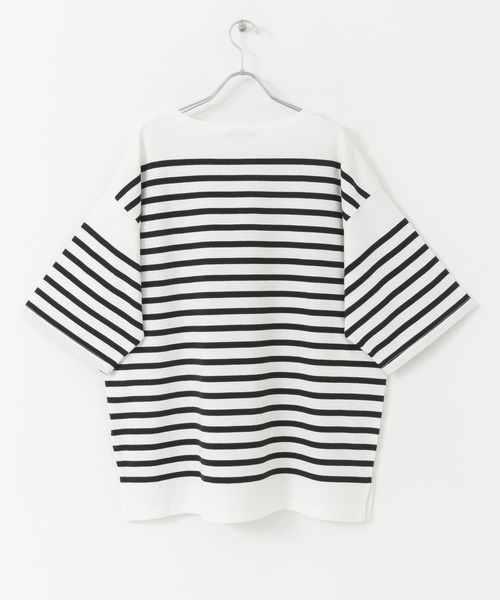 URBAN RESEARCH（アーバンリサーチ）の「リラックスボートネックボーダーショートスリーブ（Tシャツ/カットソー・メンズ・ブルー系その他/ブラック系その他/ホワイト系その他・LARGE/MEDIUM/SMALL）」の7枚目の写真