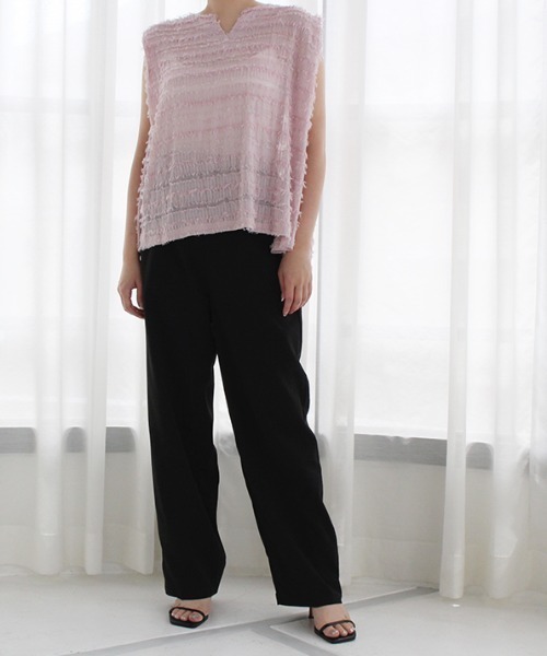 MODE ROBE（モードローブ）の「ストレートワイドパンツ（その他パンツ・レディース・ブラック/ベージュ/アイボリー・FREE）」の8枚目の写真