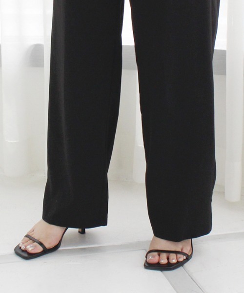 MODE ROBE（モードローブ）の「ストレートワイドパンツ（その他パンツ・レディース・ブラック/ベージュ/アイボリー・FREE）」の4枚目の写真