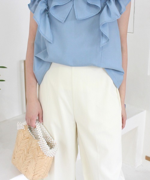 MODE ROBE（モードローブ）の「ストレートワイドパンツ（その他パンツ・レディース・ブラック/ベージュ/アイボリー・FREE）」の5枚目の写真