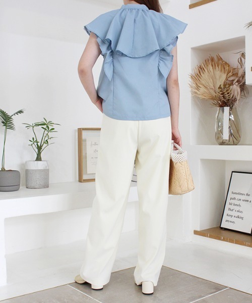 MODE ROBE（モードローブ）の「ストレートワイドパンツ（その他パンツ・レディース・ブラック/ベージュ/アイボリー・FREE）」の16枚目の写真