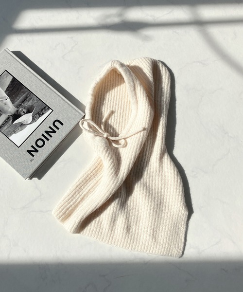 AS KNOW AS plus(アズノゥアズプラス)の「♪畦なこなれ バラクラバ(ニットキャップ/ビーニー・レディース・キナリ/チャコールグレー/ライトグリーン/オレンジ・FREE)」の2枚目の写真