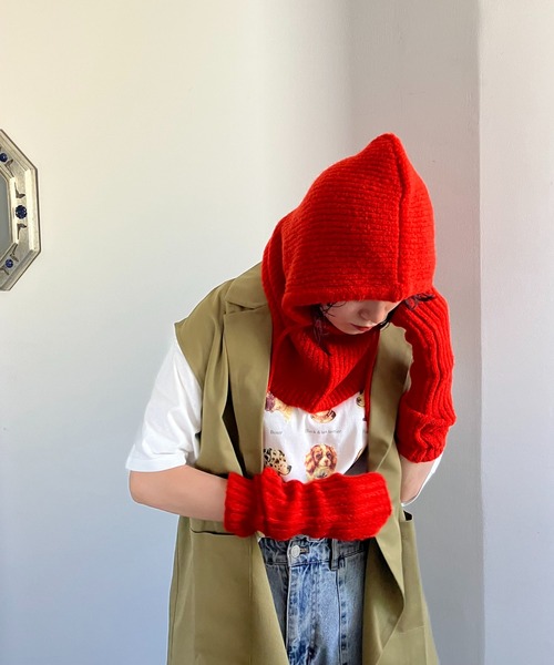 AS KNOW AS plus(アズノゥアズプラス)の「♪畦なこなれ バラクラバ(ニットキャップ/ビーニー・レディース・キナリ/チャコールグレー/ライトグリーン/オレンジ・FREE)」の15枚目の写真