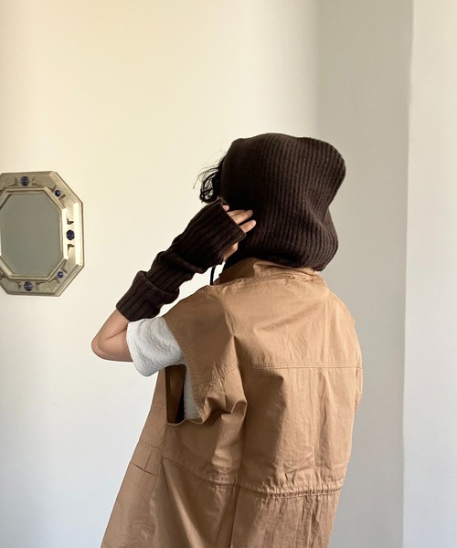 AS KNOW AS plus(アズノゥアズプラス)の「♪畦なこなれ バラクラバ(ニットキャップ/ビーニー・レディース・キナリ/チャコールグレー/ライトグリーン/オレンジ・FREE)」の13枚目の写真