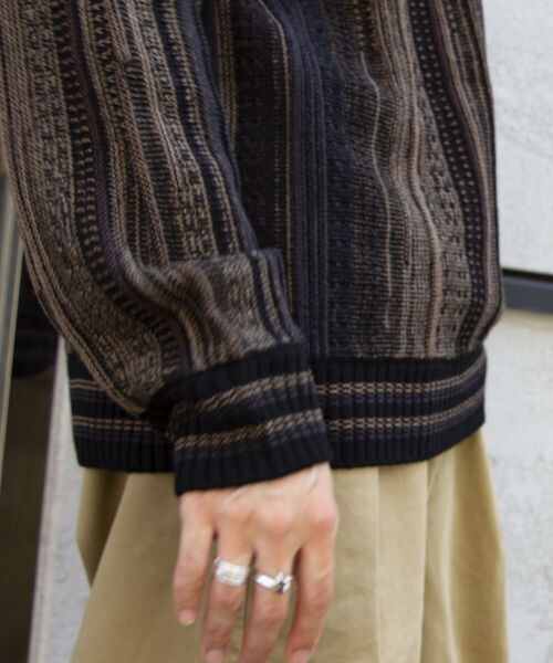 GLOSTER（グロスター）の「【GLOSTER/グロスター】ジオメトリック柄 クージーニット COOGI 3D レトロ（ニット/セーター・メンズ・ホワイト系その他/ブラック系その他/ブルー系その他・S/M/L）」の8枚目の写真