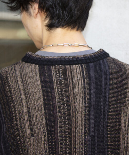 GLOSTER（グロスター）の「【GLOSTER/グロスター】ジオメトリック柄 クージーニット COOGI 3D レトロ（ニット/セーター・メンズ・ホワイト系その他/ブラック系その他/ブルー系その他・S/M/L）」の9枚目の写真