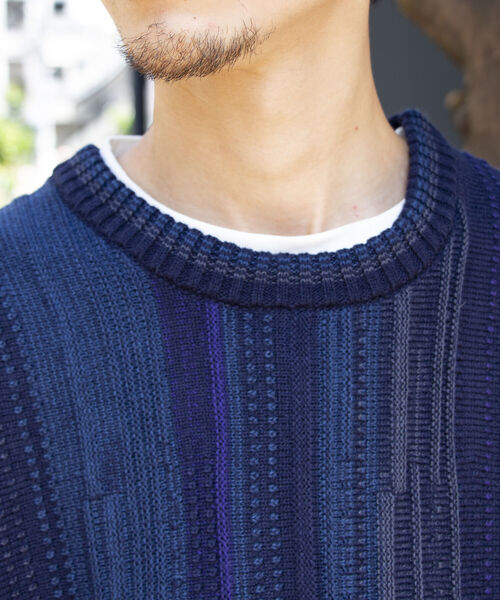 GLOSTER（グロスター）の「【GLOSTER/グロスター】ジオメトリック柄 クージーニット COOGI 3D レトロ（ニット/セーター・メンズ・ホワイト系その他/ブラック系その他/ブルー系その他・S/M/L）」の15枚目の写真