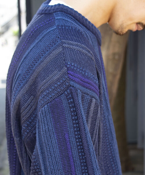 GLOSTER（グロスター）の「【GLOSTER/グロスター】ジオメトリック柄 クージーニット COOGI 3D レトロ（ニット/セーター・メンズ・ホワイト系その他/ブラック系その他/ブルー系その他・S/M/L）」の16枚目の写真