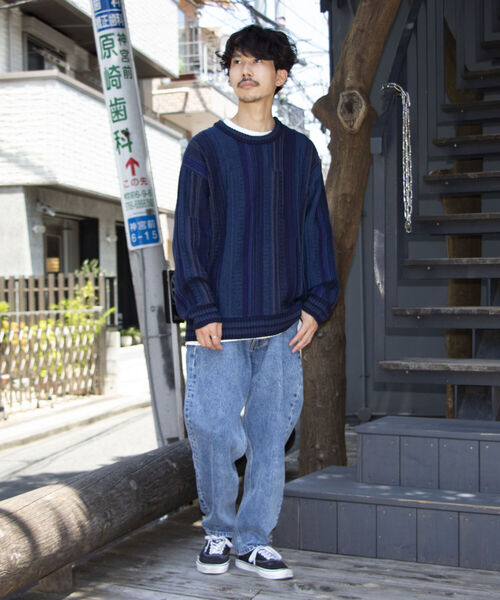 GLOSTER（グロスター）の「【GLOSTER/グロスター】ジオメトリック柄 クージーニット COOGI 3D レトロ（ニット/セーター・メンズ・ホワイト系その他/ブラック系その他/ブルー系その他・S/M/L）」の21枚目の写真