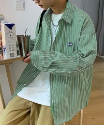 Mayree | 【MayreeMEN'S】ワンポイント シンプルストライプシャツ(シャツ/ブラウス)