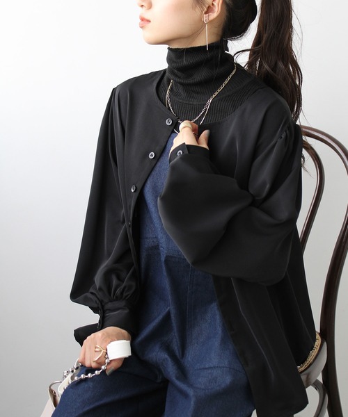 GeeRA（ジーラ）の「前後2WAYボリュームスリーブブラウス（シャツ/ブラウス・レディース・モカ/オフホワイト/ブラック・LARGE/MEDIUM/X-LARGE）」の16枚目の写真
