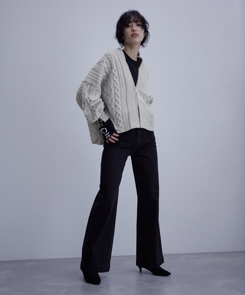 セール】【サステナブル】リサイクルウールZIPカーディガン