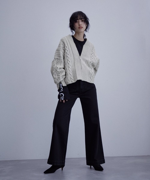 セール】【サステナブル】リサイクルウールZIPカーディガン