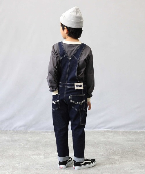 EDWIN（エドウィン）の「【EDWIN】デニムオーバーオール（サロペット/オーバーオール・キッズ・ダークインディゴブルー・120/140/130）」の5枚目の写真
