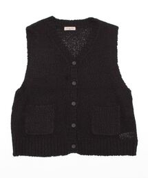 Samansa Mos2 | スラブニット前開きベスト(ベスト)