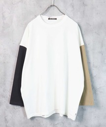 【USコットン100%】 ビッグシルエット無地9分袖Tシャツ