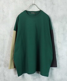 【USコットン100%】 ビッグシルエット無地9分袖Tシャツ