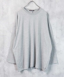 【USコットン100%】 ビッグシルエット無地9分袖Tシャツ