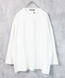 【USコットン100％】 ビッグシルエット無地9分袖Tシャツ