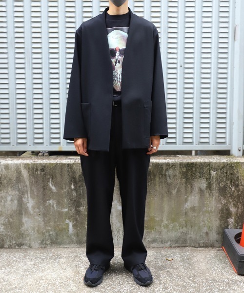 marka（マーカ）の「marka / マーカ：BELTED PANTS - 2/48 wool flannel -：M22D-06PT01C[COR]（スラックス・メンズ・ブラック・1/2/3）」の6枚目の写真