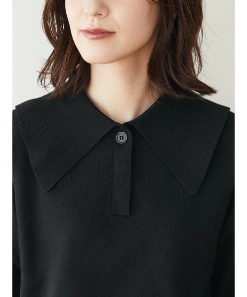 Green Parks(グリーンパークス)の「もちっと衿つきニットプルオーバー(ニット/セーター・レディース・アイボリー/ブラック/ブルー・FREE)」の10枚目の写真