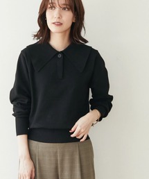 もちっと衿つきニットプルオーバー