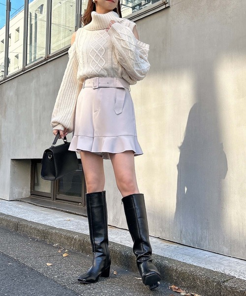 INGNI(イング)の「肩開きオフタートルケーブル/ニット(ニット/セーター・レディース・アイボリー/グレー系その他/ピンクベージュ・M)」の13枚目の写真