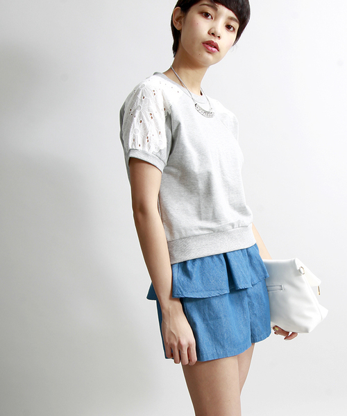 WEGO（ウィゴー）の「WEGO/ペプラムショートパンツ（その他パンツ・レディース・オフホワイト/ブラック/インディゴブルー/その他1・FREE）」の3枚目の写真