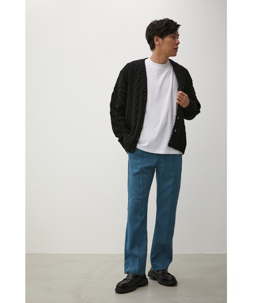 AZUL by moussy（アズールバイマウジー）の「CHENILLE CABLE CARDIGAN/シェニールケーブルカーディガン（カーディガン/ボレロ・メンズ・ブラック/ターコイズブルー/ベージュ/アイボリー/ブルー/グレー・FREE）」の21枚目の写真