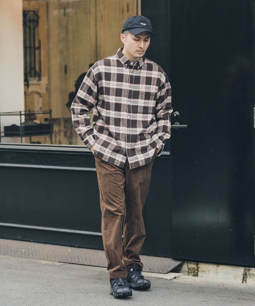 URBAN RESEARCH Sonny Label（アーバンリサーチサニーレーベル）の「チェックネルボタンダウンシャツ（シャツ/ブラウス・メンズ・カーキ/ブラウン/ネイビー・MEDIUM/LARGE）」の9枚目の写真