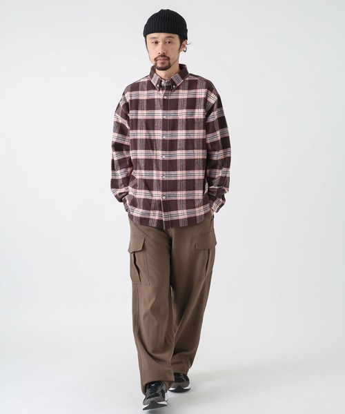 URBAN RESEARCH Sonny Label（アーバンリサーチサニーレーベル）の「チェックネルボタンダウンシャツ（シャツ/ブラウス・メンズ・カーキ/ブラウン/ネイビー・MEDIUM/LARGE）」の12枚目の写真