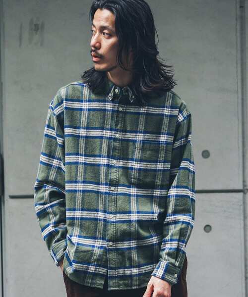 URBAN RESEARCH Sonny Label（アーバンリサーチサニーレーベル）の「チェックネルボタンダウンシャツ（シャツ/ブラウス・メンズ・カーキ/ブラウン/ネイビー・MEDIUM/LARGE）」の13枚目の写真