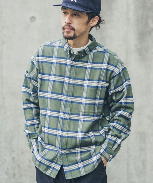 URBAN RESEARCH Sonny Label（アーバンリサーチサニーレーベル）の「チェックネルボタンダウンシャツ（シャツ/ブラウス・メンズ・カーキ/ブラウン/ネイビー・MEDIUM/LARGE）」の16枚目の写真