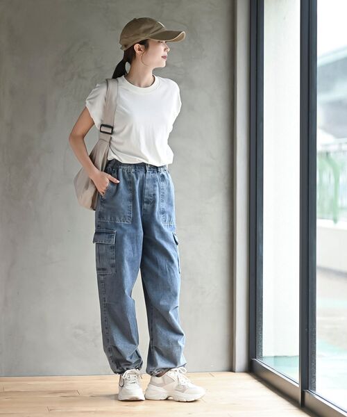 rps（アールピーエス）の「デニムカーゴパンツ（デニムパンツ・レディース・ブルー/ブルー系その他/ブラック/カーキ/アイボリー/グレー・フリー）」の7枚目の写真