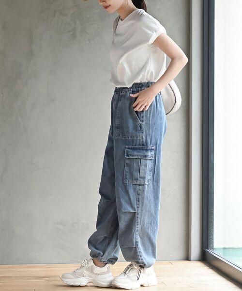 rps（アールピーエス）の「デニムカーゴパンツ（デニムパンツ・レディース・ブルー/ブルー系その他/ブラック/カーキ/アイボリー/グレー・フリー）」の8枚目の写真