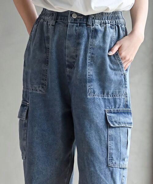 rps（アールピーエス）の「デニムカーゴパンツ（デニムパンツ・レディース・ブルー/ブルー系その他/ブラック/カーキ/アイボリー/グレー・フリー）」の11枚目の写真