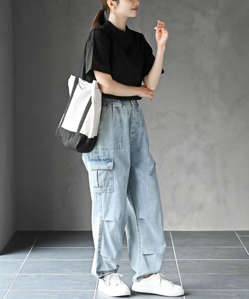 rps（アールピーエス）の「デニムカーゴパンツ（デニムパンツ・レディース・ブルー/ブルー系その他/ブラック/カーキ/アイボリー/グレー・フリー）」の18枚目の写真