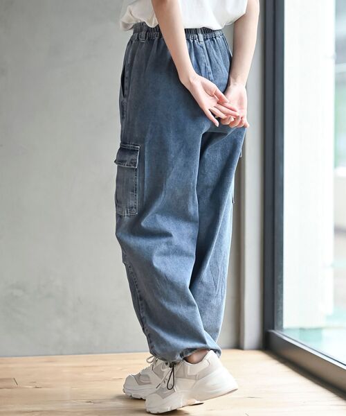 rps(アールピーエス)の「デニムカーゴパンツ(デニムパンツ・レディース・ブルー/ブルー系その他/ブラック/カーキ/アイボリー/グレー・フリー)」の15枚目の写真