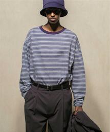 MONKEY TIME | ＜monkey time＞ JACQUARD MLT/BOR CN LONG SLEEVE/カットソー(Tシャツ/カットソー)