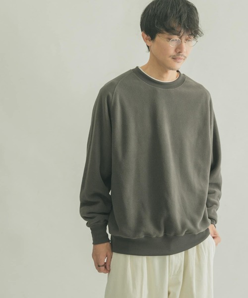 FORK&SPOON（フォークアンドスプーン）の「FORK&SPOON　フリースプルオーバー（Tシャツ/カットソー・メンズ・チャコールグレー/ベージュ・5/4）」の2枚目の写真