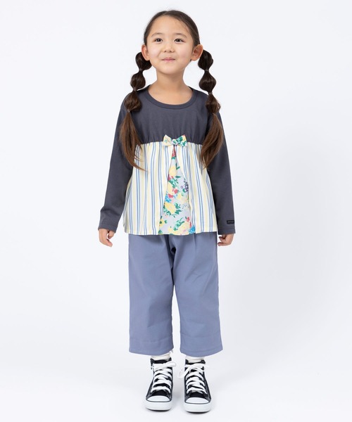 trois lapins kp(トロワラパンケーピー)の「ストレッチツイル8分丈パンツ(120~160)(その他パンツ・キッズ・マスタード/ブルー・120cm/130cm/140cm/150cm/160cm)」の3枚目の写真