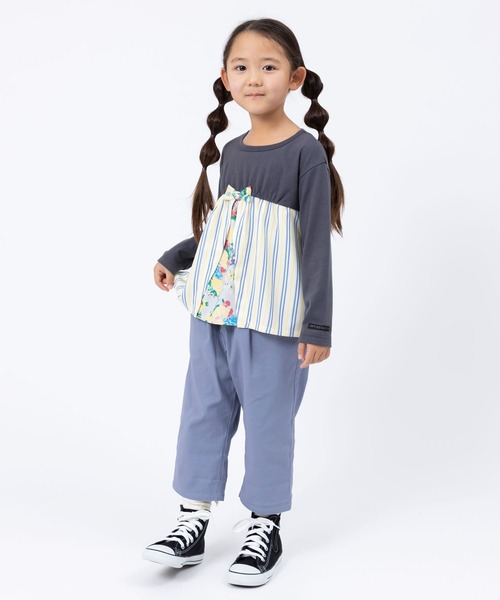 trois lapins kp(トロワラパンケーピー)の「ストレッチツイル8分丈パンツ(120~160)(その他パンツ・キッズ・マスタード/ブルー・120cm/130cm/140cm/150cm/160cm)」の5枚目の写真