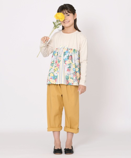 trois lapins kp(トロワラパンケーピー)の「ストレッチツイル8分丈パンツ(120~160)(その他パンツ・キッズ・マスタード/ブルー・120cm/130cm/140cm/150cm/160cm)」の16枚目の写真